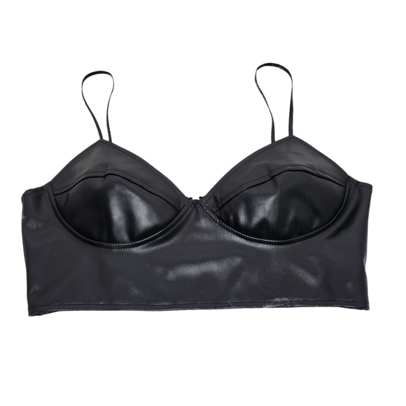 Shein Crop Top Black Large - Picture 1 of 8
